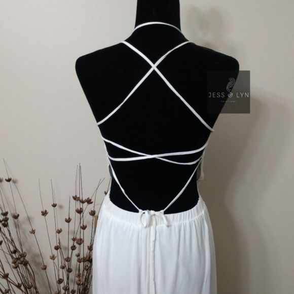 Off White Open Back Strap Dress - Picture 8 of 12